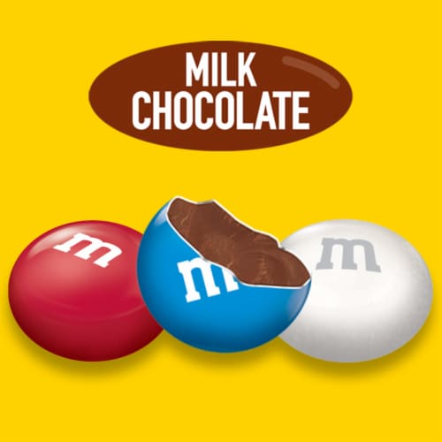 M&M'S Milk Chocolate Red White & Blue Summer Candy Sharing Size Bag Perspective: back