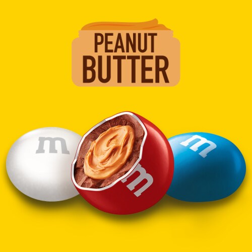 M&M'S Peanut Butter Chocolate Red White & Blue Summer Candy Sharing Size Bag Perspective: back