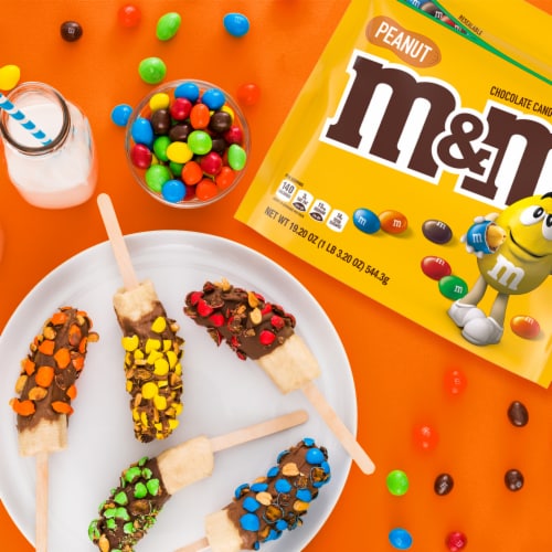 M&M'S Peanut Milk Chocolate Candy Family Size Bag Perspective: back