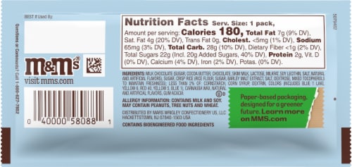 M&M's Crunchy Cookie Chocolate Candies Perspective: back