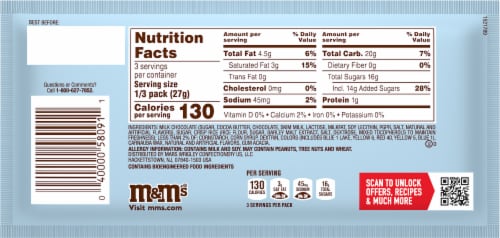 M&M's Milk Chocolate Crunchy Cookie Candy Perspective: back