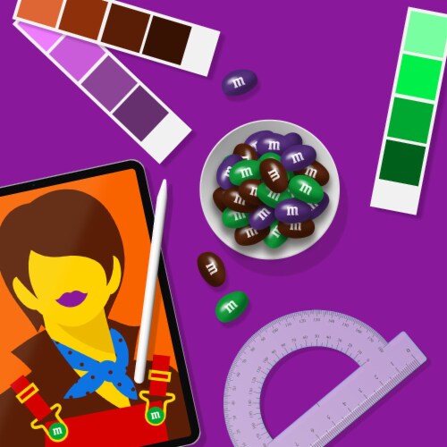 M&M'S Sharing Size Limited Edition Peanut Chocolate Candy featuring Purple Candy Bag Perspective: back