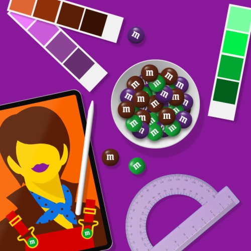 M&M's Limited Edition Milk Chocolate Candy featuring Purple Candy Party Size Bulk Bag Perspective: back