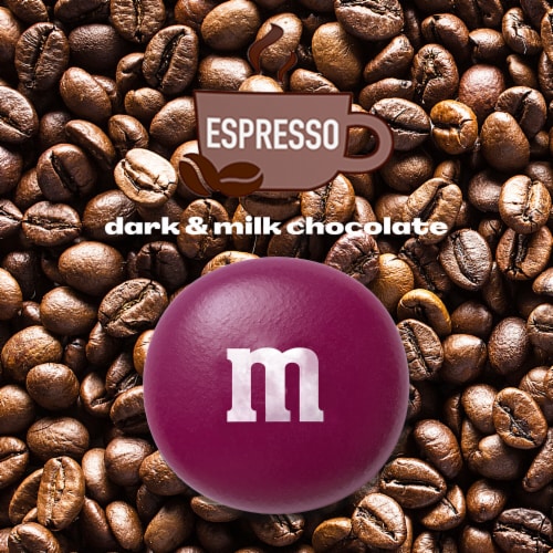 M&M'S Dark & Milk Chocolate Espresso Christmas Candy Bag Perspective: back