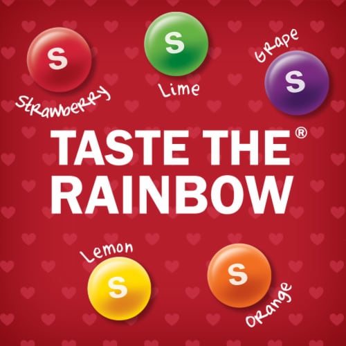 Skittles Original Gummy Candy Valentines Day Heart Box Perspective: back