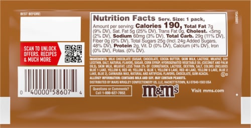 M&M's Caramel Cold Brew Chocolate Candies Perspective: back