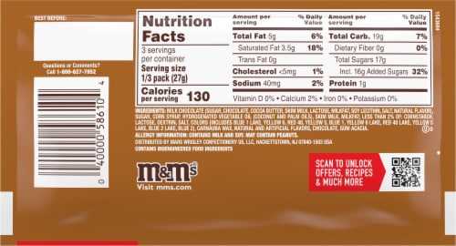 M&M'S® Caramel Cold Brew Share Size Candy Perspective: back
