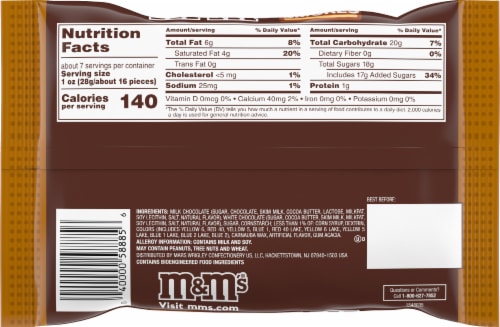 M&M's® Campfire Smores Halloween Candy Bag Perspective: back