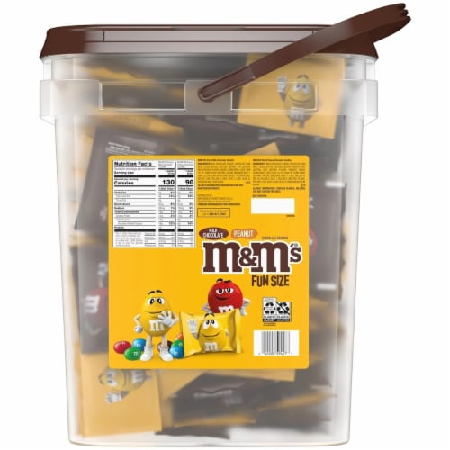 M&M'S Chocolate Candy Assorted Fun Size Bulk Candy Bucket, 159 Ounce (300 Pack) Perspective: back