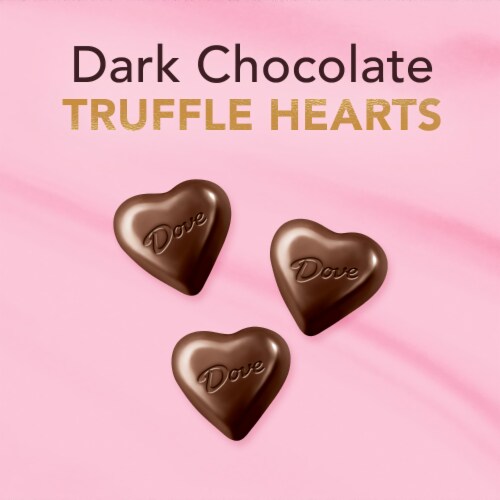 Dove Assorted Valentine's Day Dark Chocolate Truffle Candy Heart Tin Perspective: back