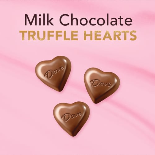 Dove Assorted Valentine's Day Milk Chocolate Truffle Candy Heart Tin Perspective: back