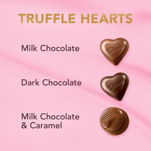 Dove Assorted Valentine's Day Chocolate Truffle Candy Heart Tin Perspective: back