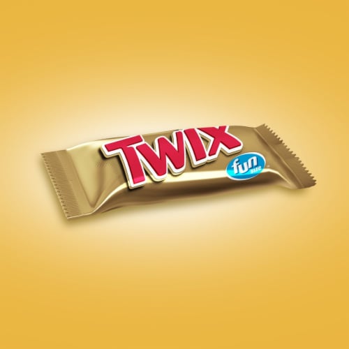 Twix Caramel Chocolate Cookie Fun Size Candy Bars Pack Perspective: back