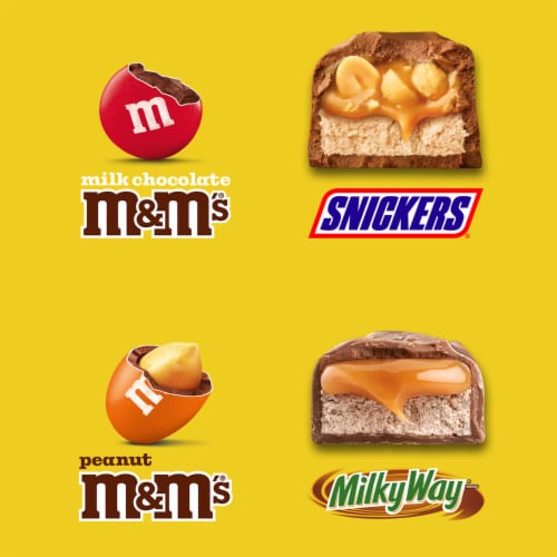 M&M'S Snickers & Milky Way Fun Size Chocolate Candy Variety Party Size Bag Perspective: back