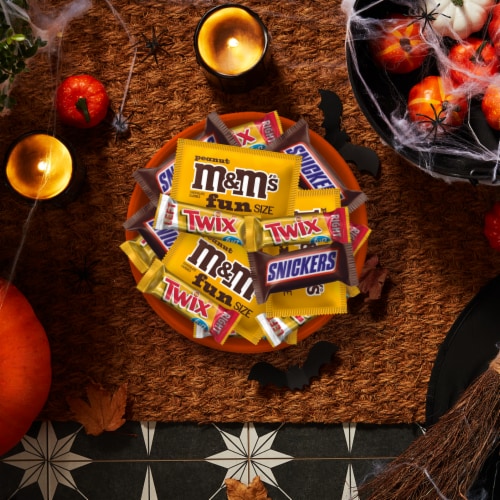 M&M'S Snickers & Twix Milk Chocolate Halloween Candy Bulk Bag Perspective: back