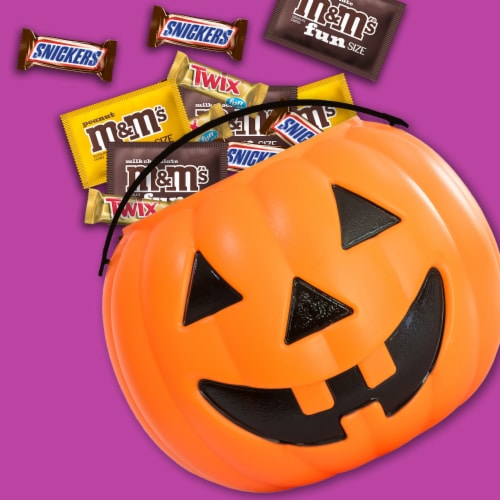 M&M'S Snickers & Twix Milk Chocolate Halloween Candy Bulk Bag Perspective: back