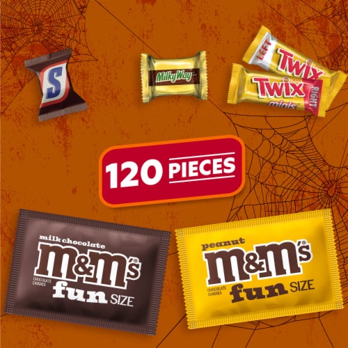 M&M'S Snickers Twix & Milky Way Milk Chocolate Halloween Candy Variety Pack Bag Perspective: back