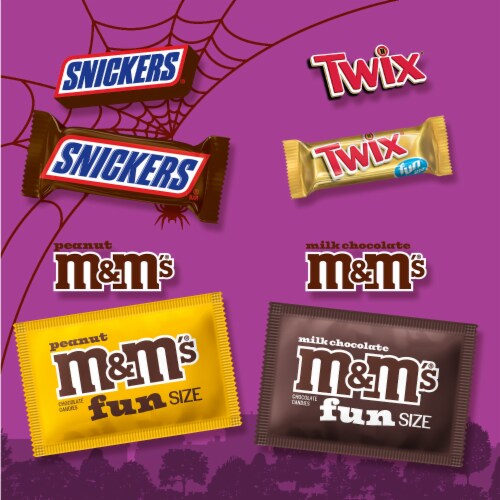 Mars M&M'S® TWIX® and SNICKERS® Assorted Chocolate Halloween Fun Size Candy Bag Perspective: back