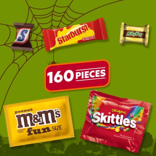 M&M'S Snickers Skittles Starburst & Milky Way Halloween Candy Variety Pack Bulk Bag Perspective: back