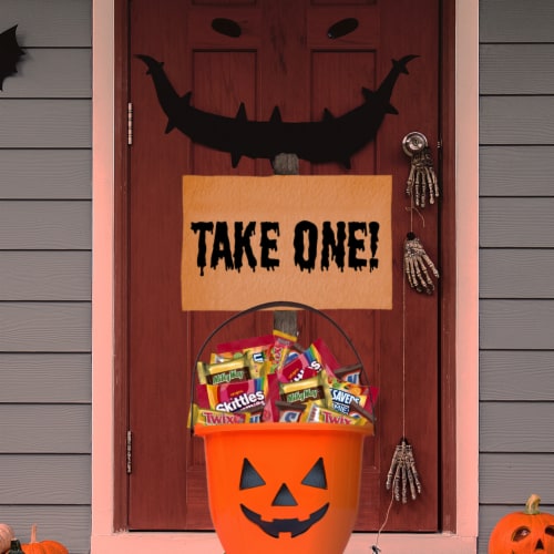 Snickers Skittles Gummies Twix & More Halloween Candy Variety Pack Bulk Bag Perspective: back