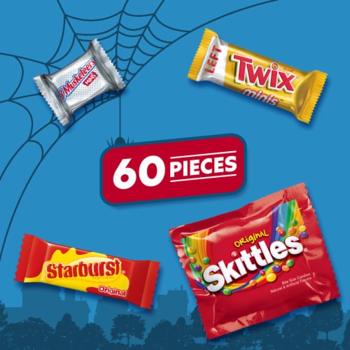 Skittles Twix Starburst 3 Musketeers Halloween Candy Variety Bulk Bag Perspective: back