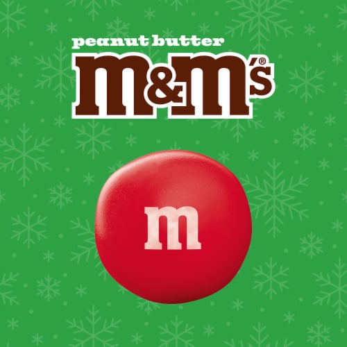 M&M'S Peanut Butter Milk Chocolate Red and Green Christmas Candy Bag Perspective: back