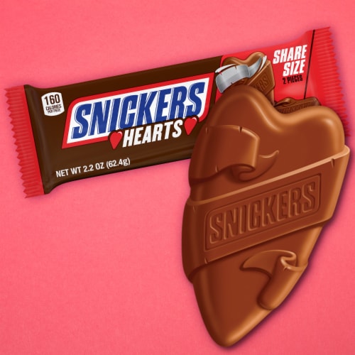 Snickers Chocolate Hearts Valentines Day Candy Bars Share Size Pack Perspective: back