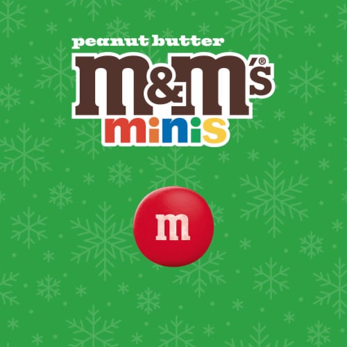 M&M'S Minis Peanut Butter Milk Chocolate Red & Green Christmas Candy Mega Tube Perspective: back