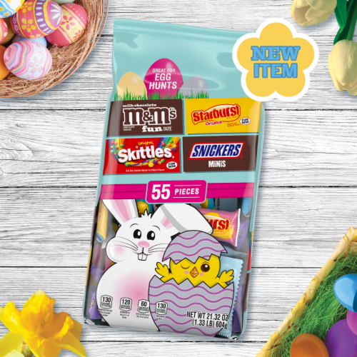 M&M'S Skittles Snickers & Starburst Easter Basket Variety Pack Bulk Bag Perspective: back