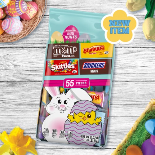M&M'S Skittles Snickers & Starburst Easter Basket Variety Pack Bulk Bag Perspective: back