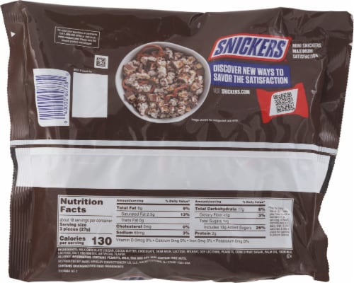 Snickers® Minis Milk Chocolate Bars Family Size Bag Perspective: back