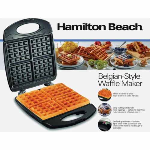 HAMILTON BEACH 4 SQUARE BELGIAN WAFFLE Perspective: back