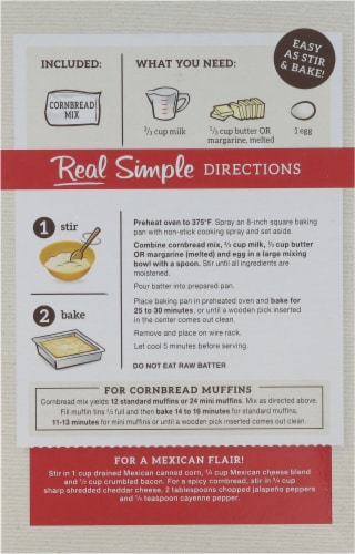 Fleischmann's® Simply Homemade® Cornbread Baking Mix Perspective: back