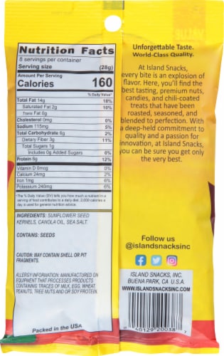 Island Snacks Sunflower Seed Kernels Perspective: back