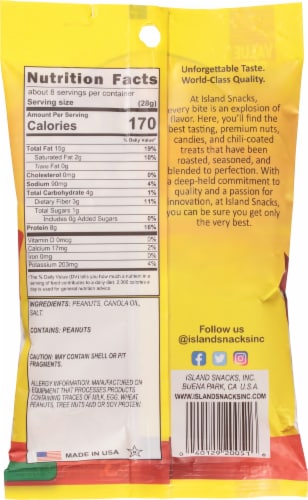 Island Snacks Salted Peanuts Value Size Perspective: back
