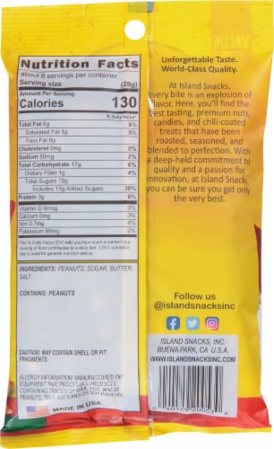 Island Snacks Toffee Peanuts Value Size Perspective: back