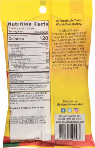 Island Snacks Japaneese Peanuts Value Size Perspective: back