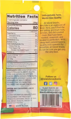 Island Snacks Gummi Bears Value Size Perspective: back