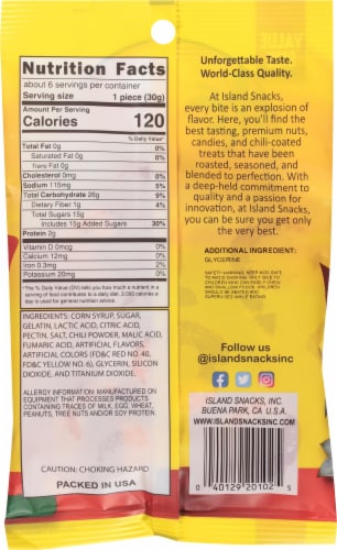 Island Snacks Value Size Chili Melon Rings Perspective: back