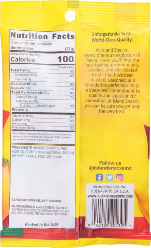Island Snacks Value Size Dried Mango Slices Perspective: back