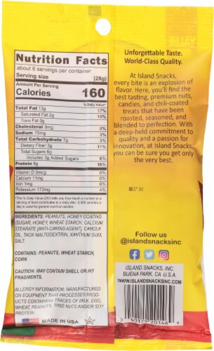 Island Snacks Value Size Honey Peanuts Snacks Perspective: back