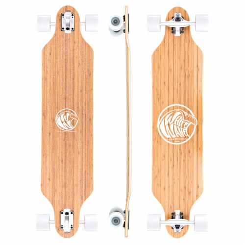 送料無料キャンペーン Wave White Longboards Freestyle Inch 41 Deck Drop Bamboo Skateboard