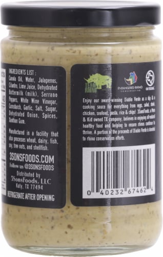 Diablo Verde Cilantro Sauce Hot Perspective: back