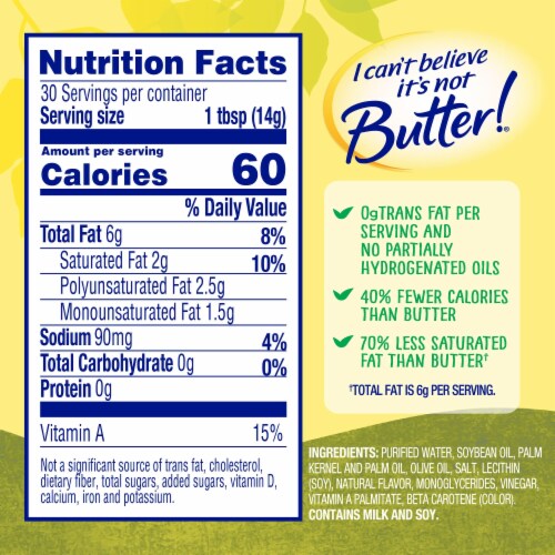 I Can't Believe It's Not Butter! Olive Oil Spread Perspective: back