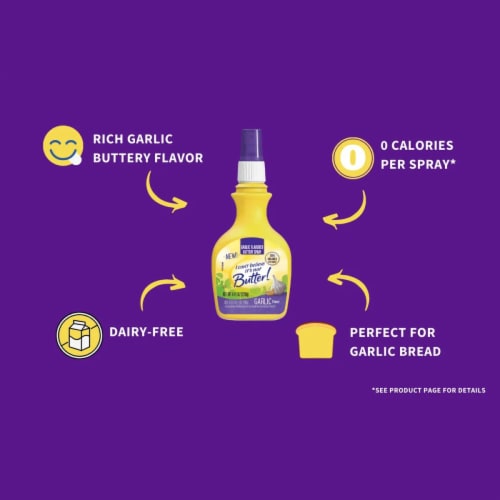 I Can't Believe It's Not Butter! Garlic Flavored Buttery Spray Perspective: back