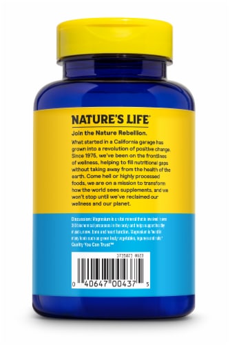 Nature's Life Magnesium 500 mg 100 Veg Caps Perspective: back
