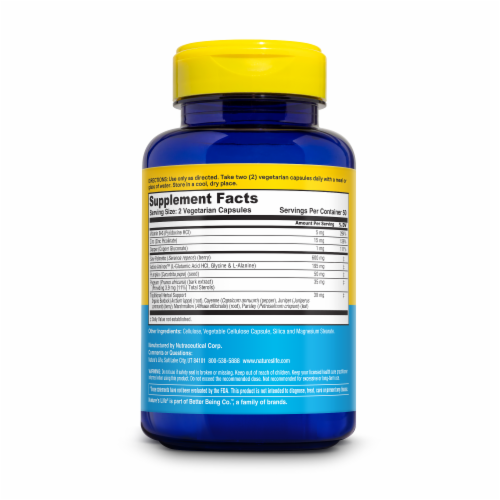 Nature's Life® Prostate Maintain™ 320 mg Capsules Perspective: back