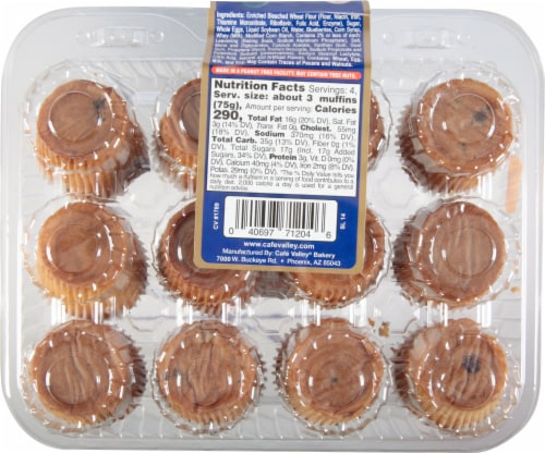 Cafe Valley Mini Blueberry Muffins Perspective: back