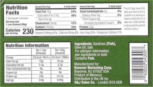 Sea Castle Sardines in Pure Olive Oil Perspective: back