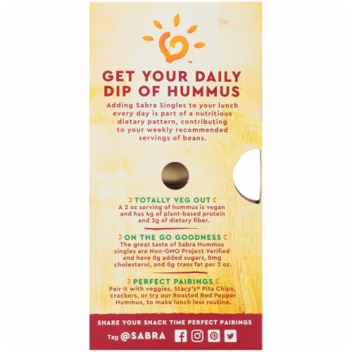 Sabra Classic Hummus Singles 6 ct / 2 oz Perspective: back